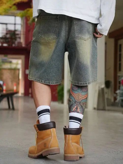 Japanese Brand × Vintage Y2K Vintage WASHED denim jorts shorts Size US 33 - 3 Thumbnail