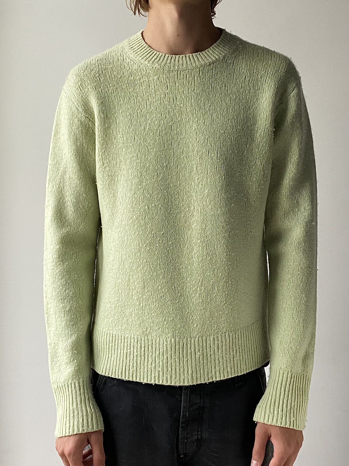 image of Acne Studios Peele Wool Cashmere Knit Sweater in Mint, Men's (Size Medium)
