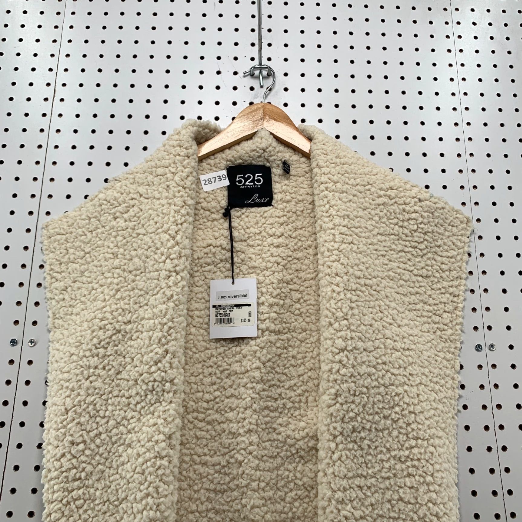 Vintage 525 America Luxe Women's Open Front Sherpa Lined Faux Fur Vest Medium 19x25 Beige Overcoat Women Size M / US 6-8 / IT 42-44 - 5 Thumbnail
