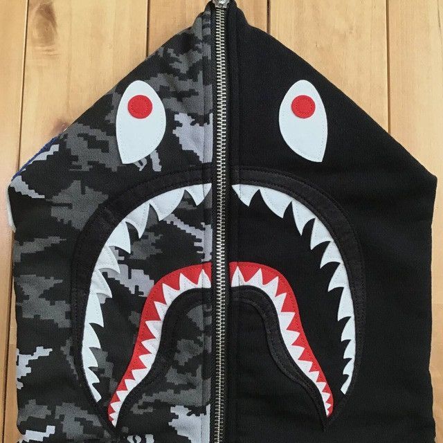 Bape BAPE Digital Camo Military Shark Full Zip Hoodie APE Size US L / EU 52-54 / 3 - 3 Thumbnail