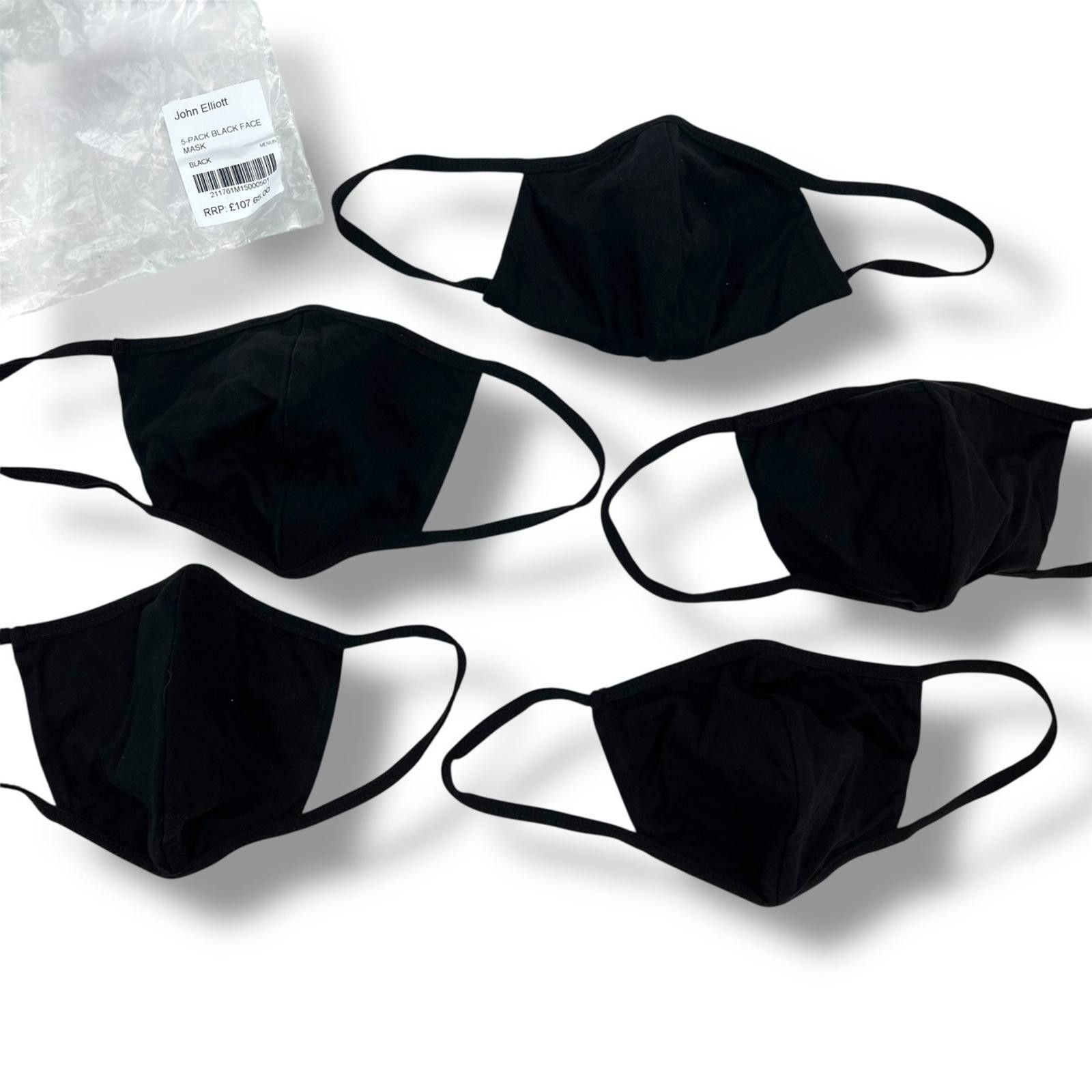 John Elliott John Elliot 5 Pack Black Face Masks Size ONE SIZE - 1 Thumbnail