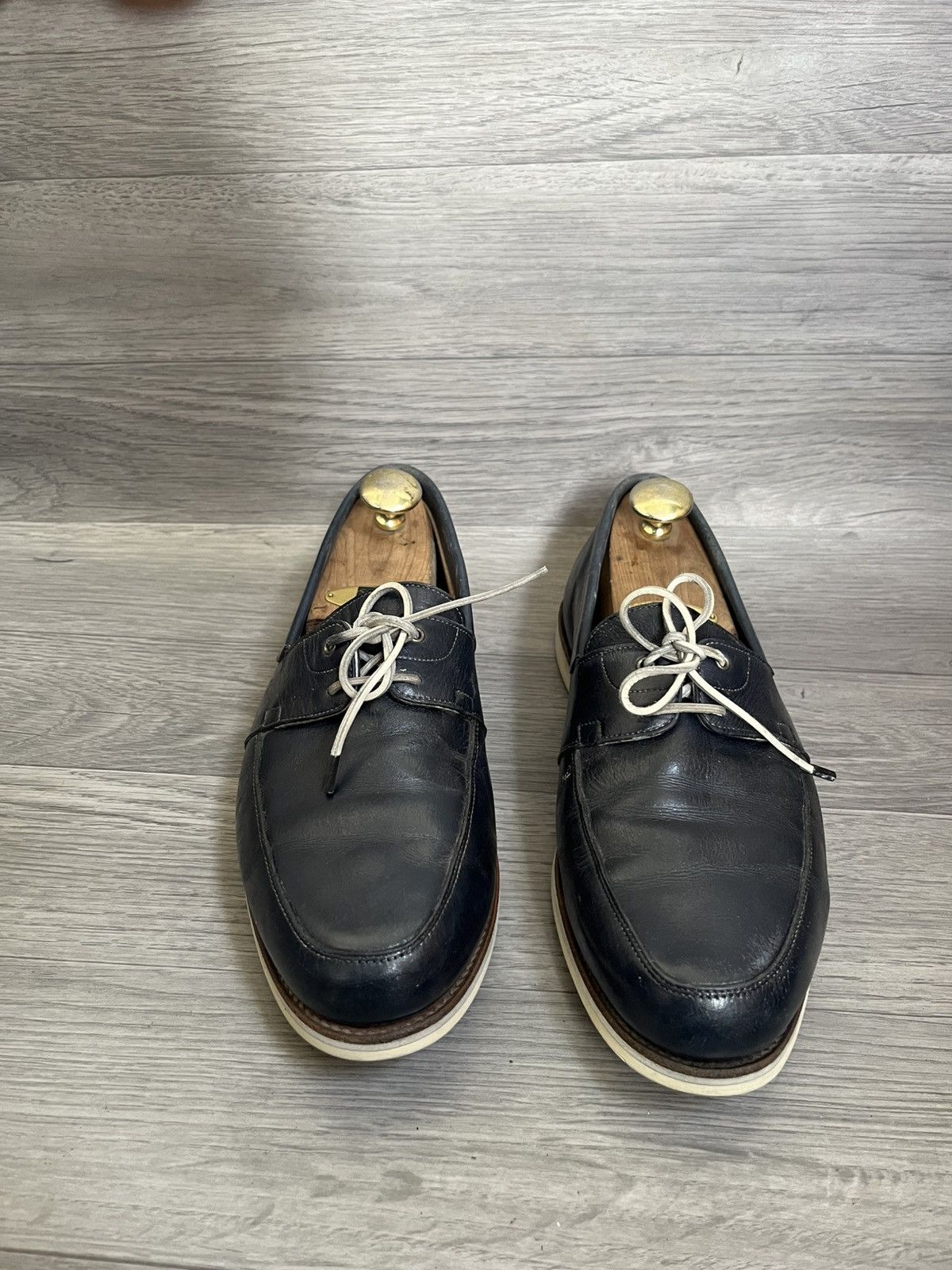 John Lobb John lobb arima blue leather moccasin loafers uk 9EE Size US 10 / EU 43 - 3 Thumbnail