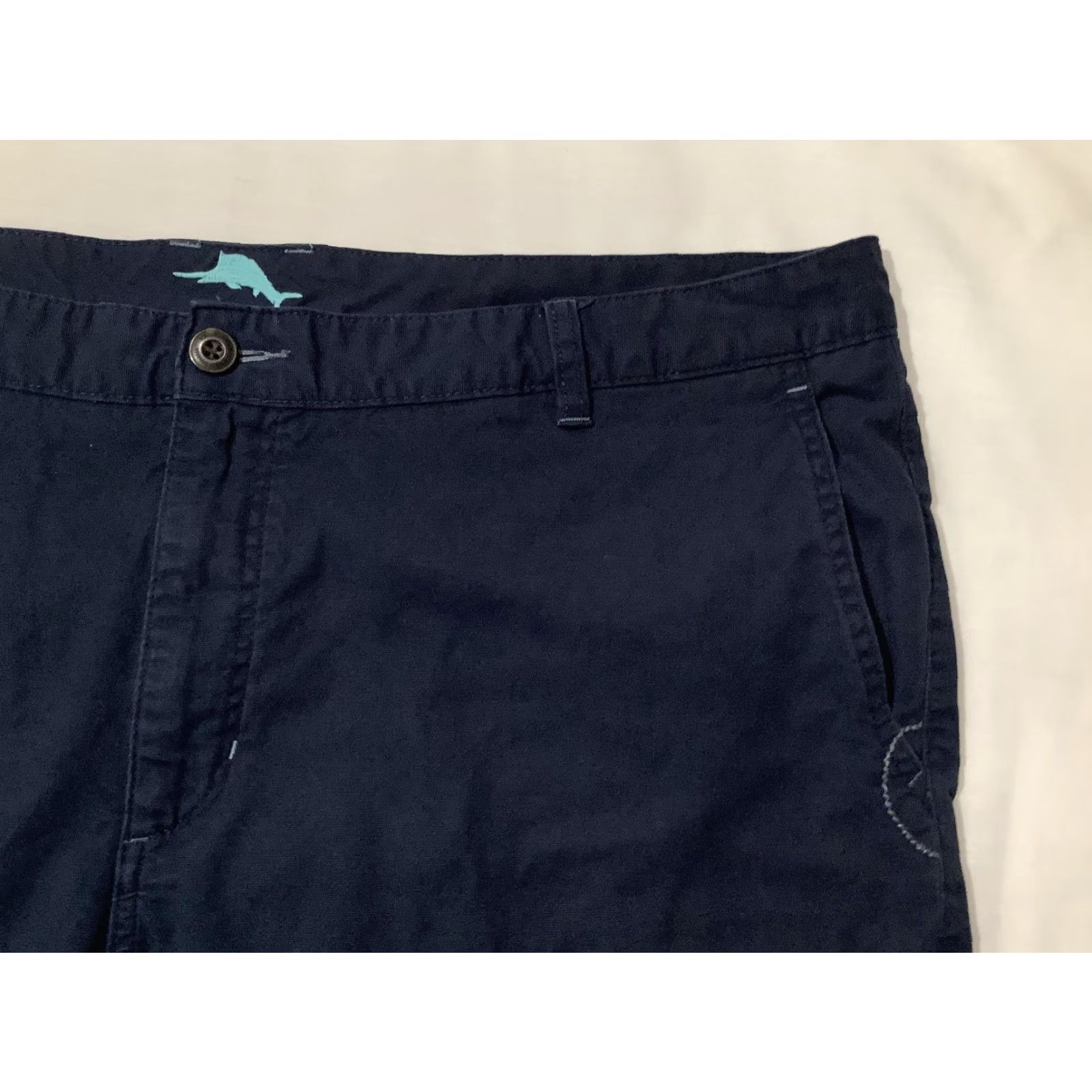 Tommy Bahama Tommy Bahama Shorts Mens 40 Navy Chino Stretch 10in Flat Front Casual Tropical Size US 40 / EU 56 - 2 Thumbnail