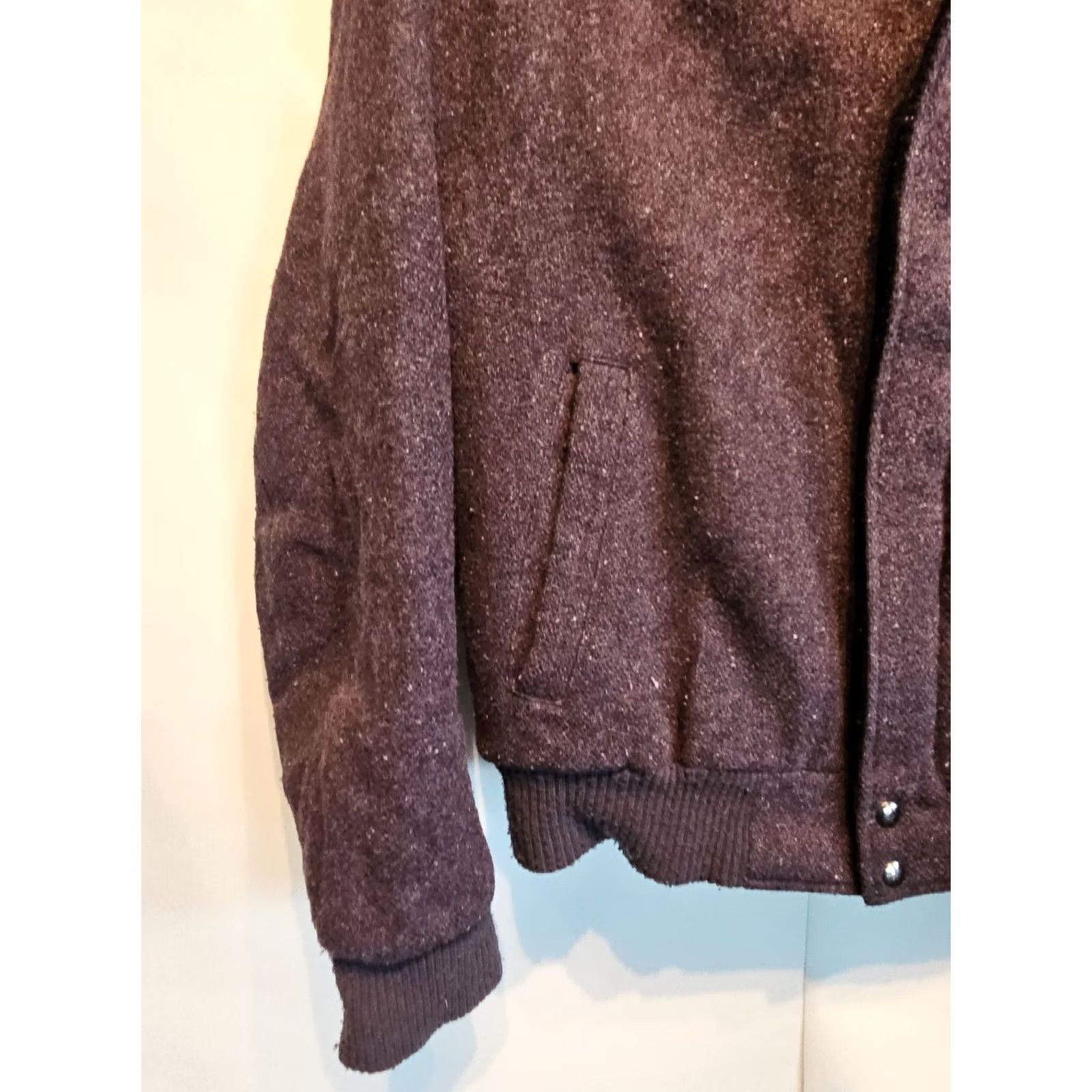 Vintage VINTAGE Town & Country Gordon Ferguson Purple Wool Sherpa Bomber Jacket Mens Medium Size US L / EU 52-54 / 3 - 3 Thumbnail