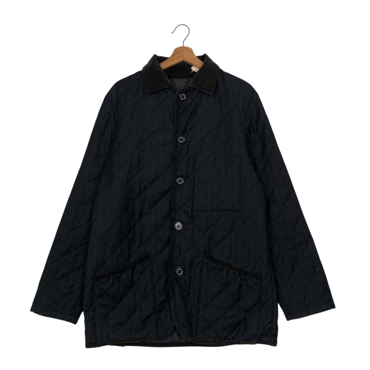 Mackintosh Men’s Quilted Coat with Button Front and Corduroy Collar Size US M / EU 48-50 / 2 - 2 Thumbnail