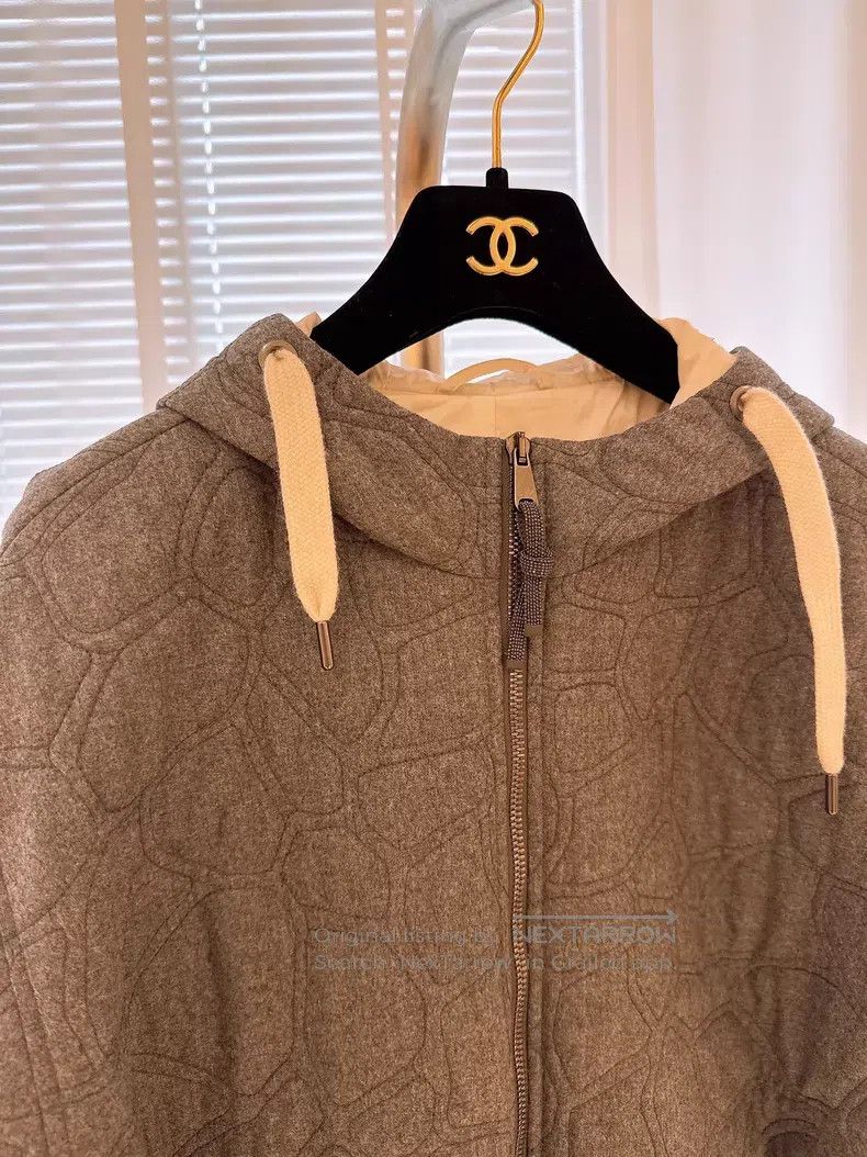 Brunello Cucinelli Brunello Cucinelli Gray Quilted Turtle Back Cotton Jacket Size XS / US 0-2 / IT 36-38 - 2 Thumbnail