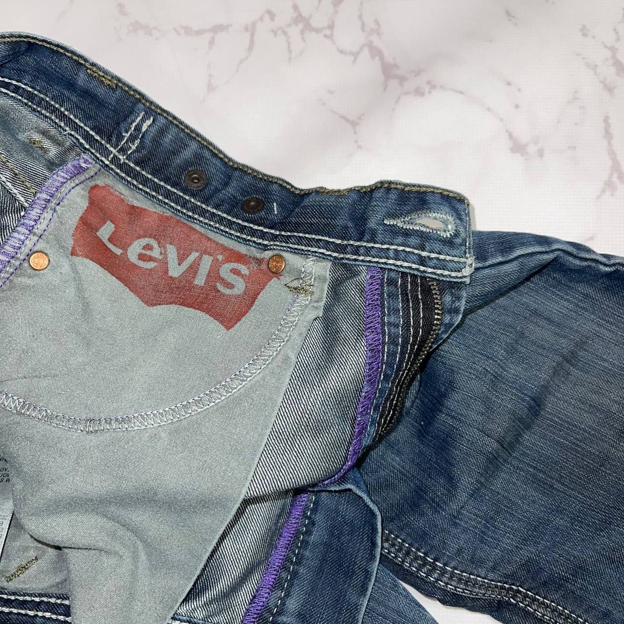 Levi's Vintage Clothing Levi`s vintage 514 baggy back pockets rare purple stitching Size US 29 - 15 Thumbnail