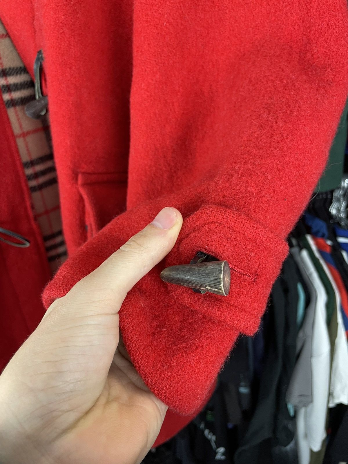 Burberry × Designer × Vintage Burberry Red Duffle coat wool fashion vintage 90s Size L / US 10 / IT 46 - 12 Thumbnail