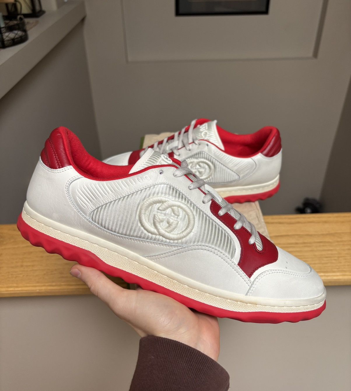 Gucci Gucci White & Red MAC80 Trainer / Sneaker Size US 12 / EU 45 - 3 Thumbnail