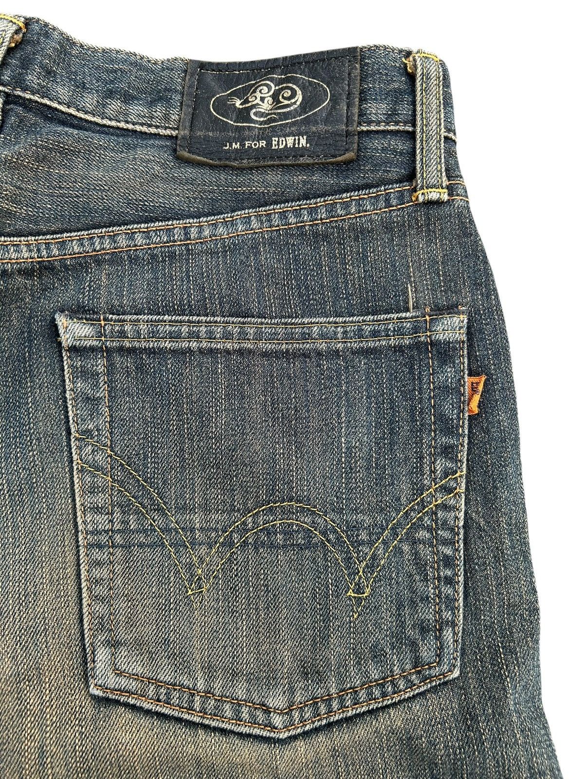 Kapital VINTAGE EDWIN 505 SELVEDGE RUSTY DISTRESSED DENIM JEANS Size US 32 / EU 48 - 7 Thumbnail