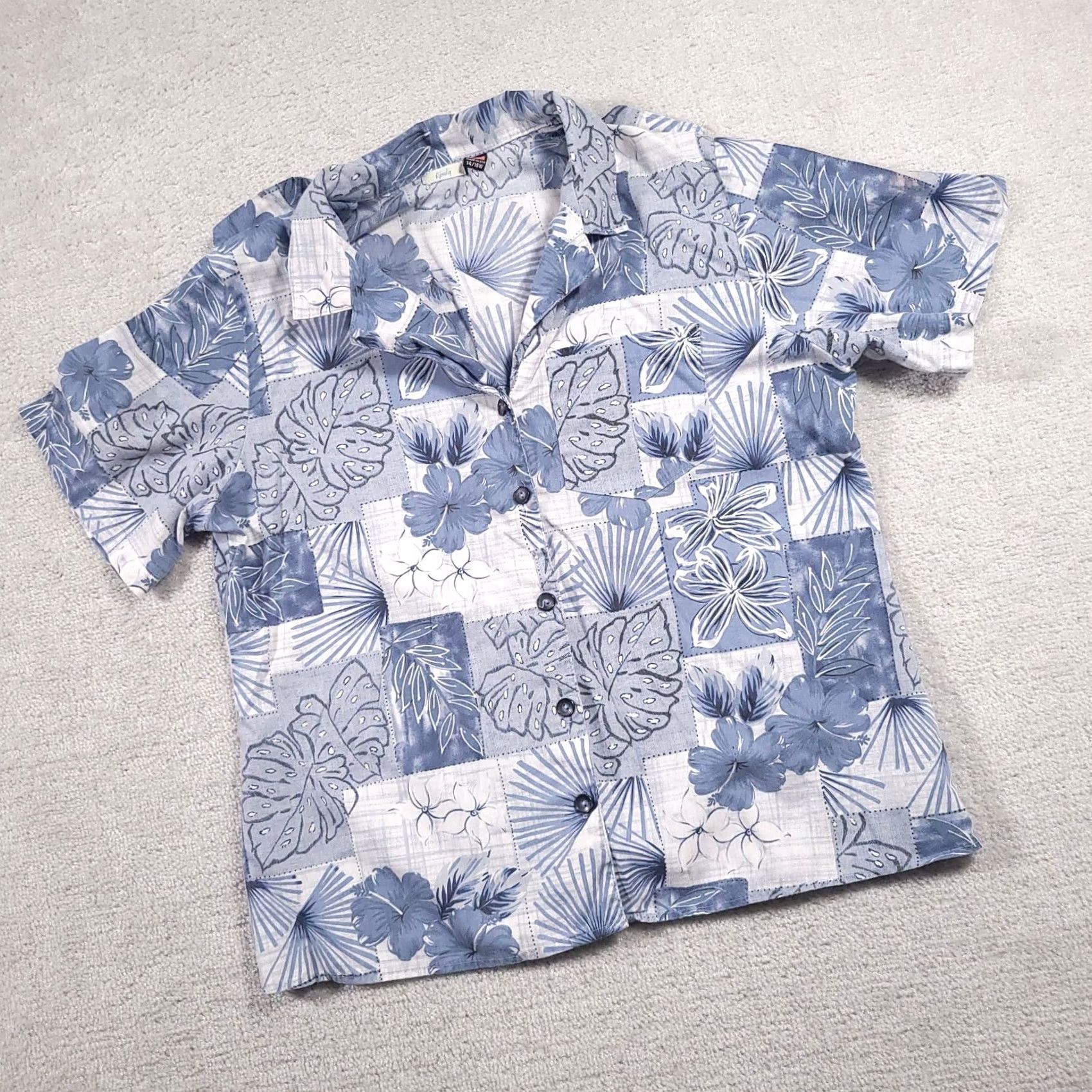 Vintage VINTAGE Tapestry Button Up Casual Hawaiian Shirt Women 14W Blue Made In USA Size XL / US 12-14 / IT 48-50 - 2 Thumbnail