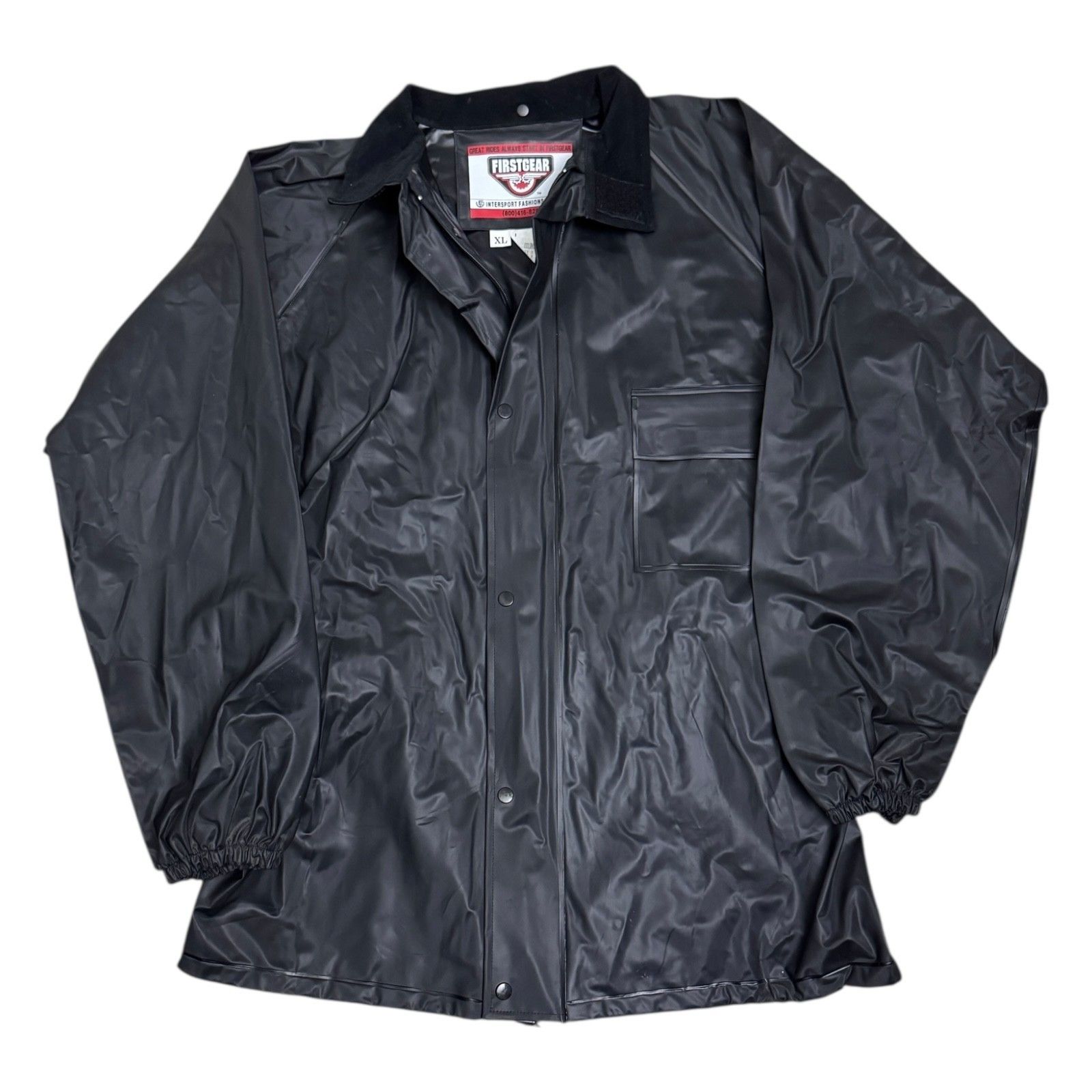FirstGear FIRST GEAR Motorcycle Biker Rain Waterproof Black Jacket XL Size US XL / EU 56 / 4 - 1 Thumbnail