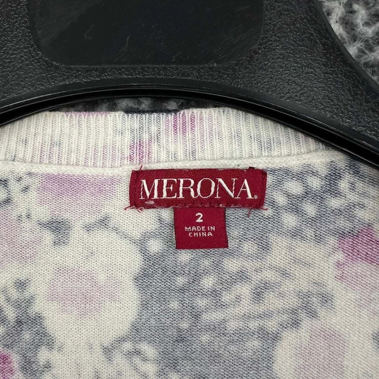 Merona Merona Sweater Cardigan Women 2 Floral Button Up Long Sleeve Size XS / US 0-2 / IT 36-38 - 5 Thumbnail
