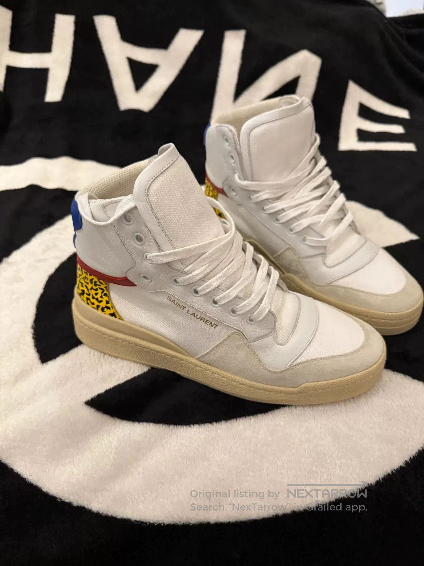 Saint Laurent Paris Saint Laurent High-Top Sneakers with Print. Size US 8 / EU 41 - 3 Thumbnail