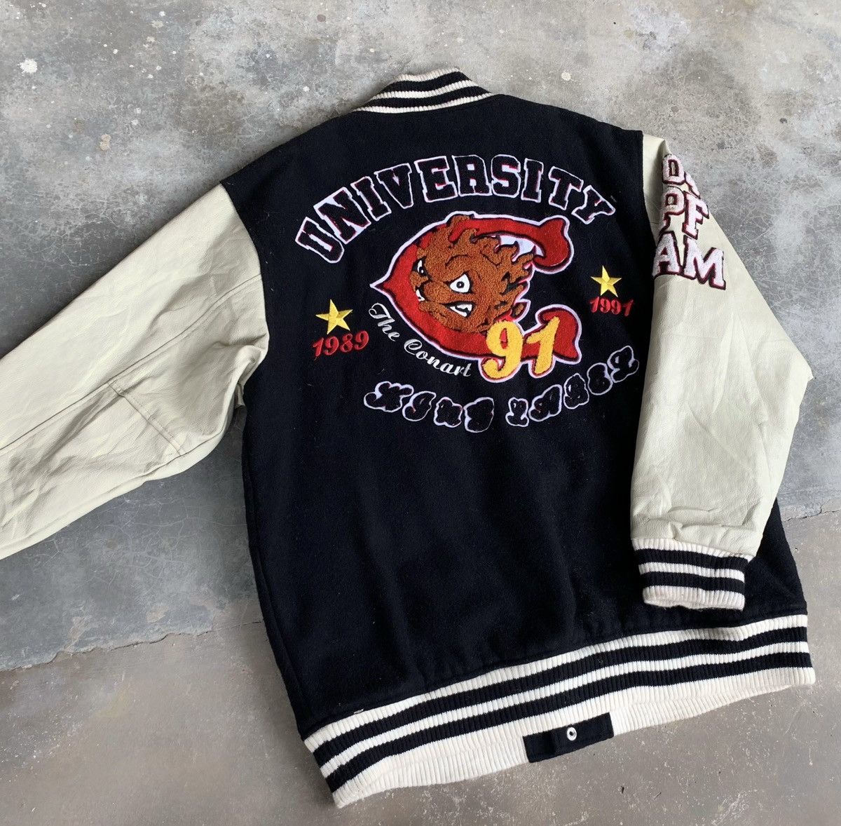 Other Conart 91 University Wool Leather Jacket Embroidered Logo Size US L / EU 52-54 / 3 - 1 Thumbnail