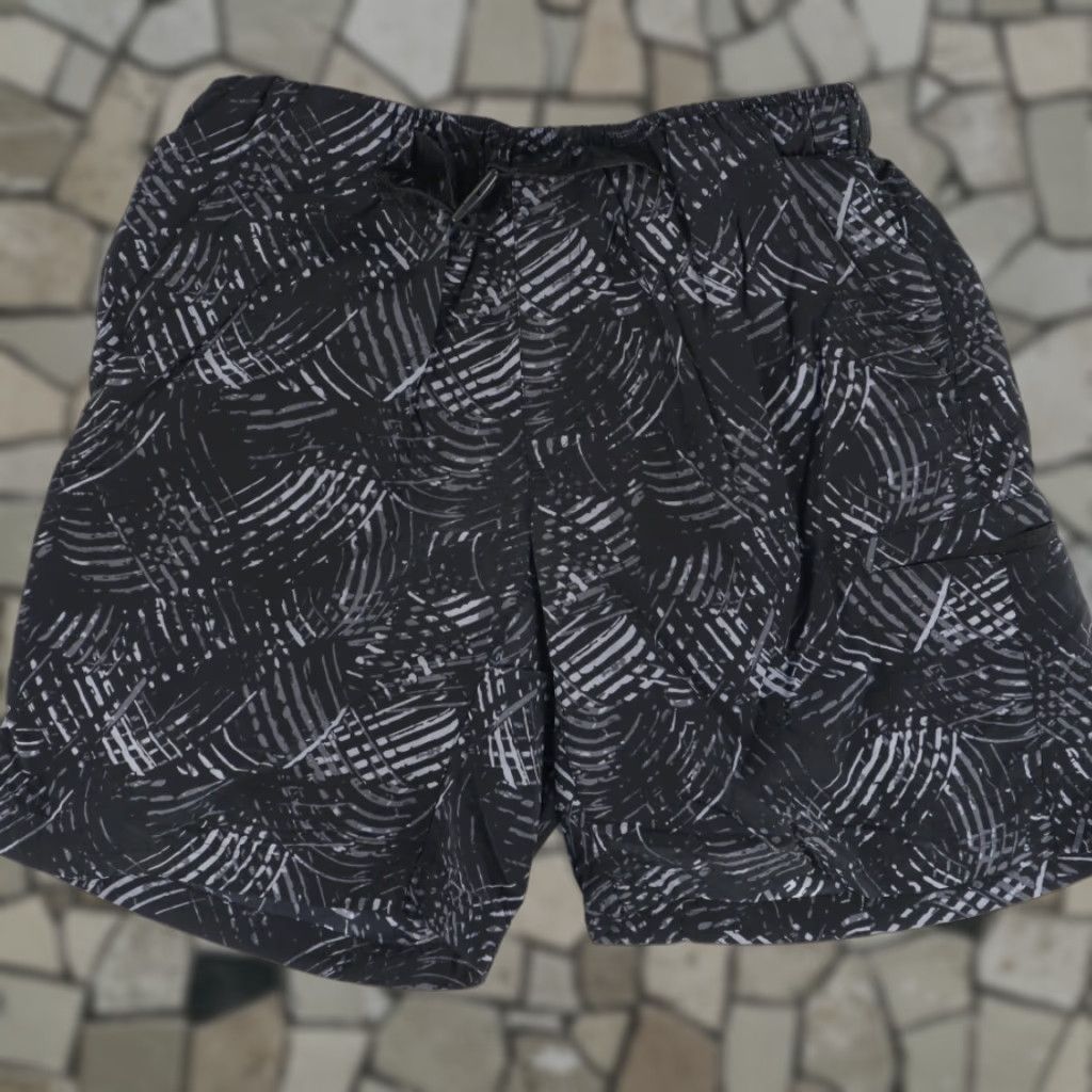 Vintage Koppen Nylon Shell Swimming Shorts Black Patterned Men's M Size US 31 - 1 Thumbnail