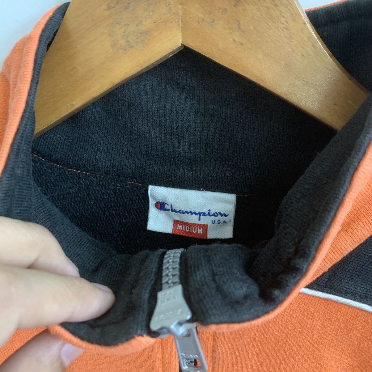 Champion Rare Orange Sweatshirt Jumper Champion Big Logo Large Size US L / EU 52-54 / 3 - 5 Thumbnail