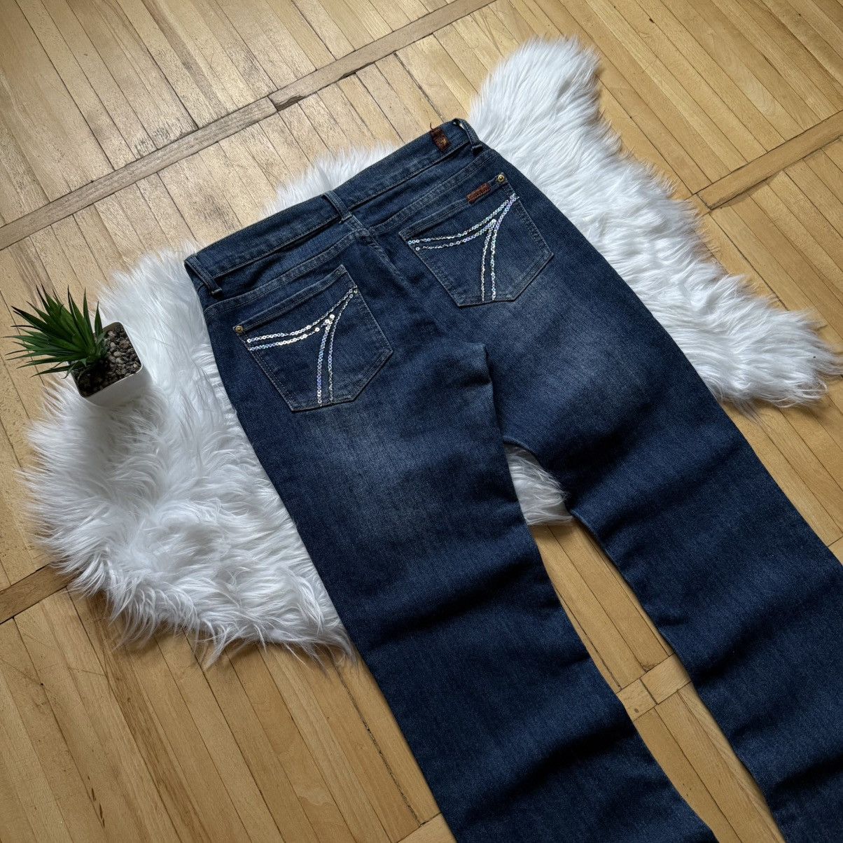 7 For All Mankind 📌 Vintage 90s 7 For All Mankind Flared Bootcut Faded Jeans Size 34" / US 12 / IT 48 - 6 Thumbnail