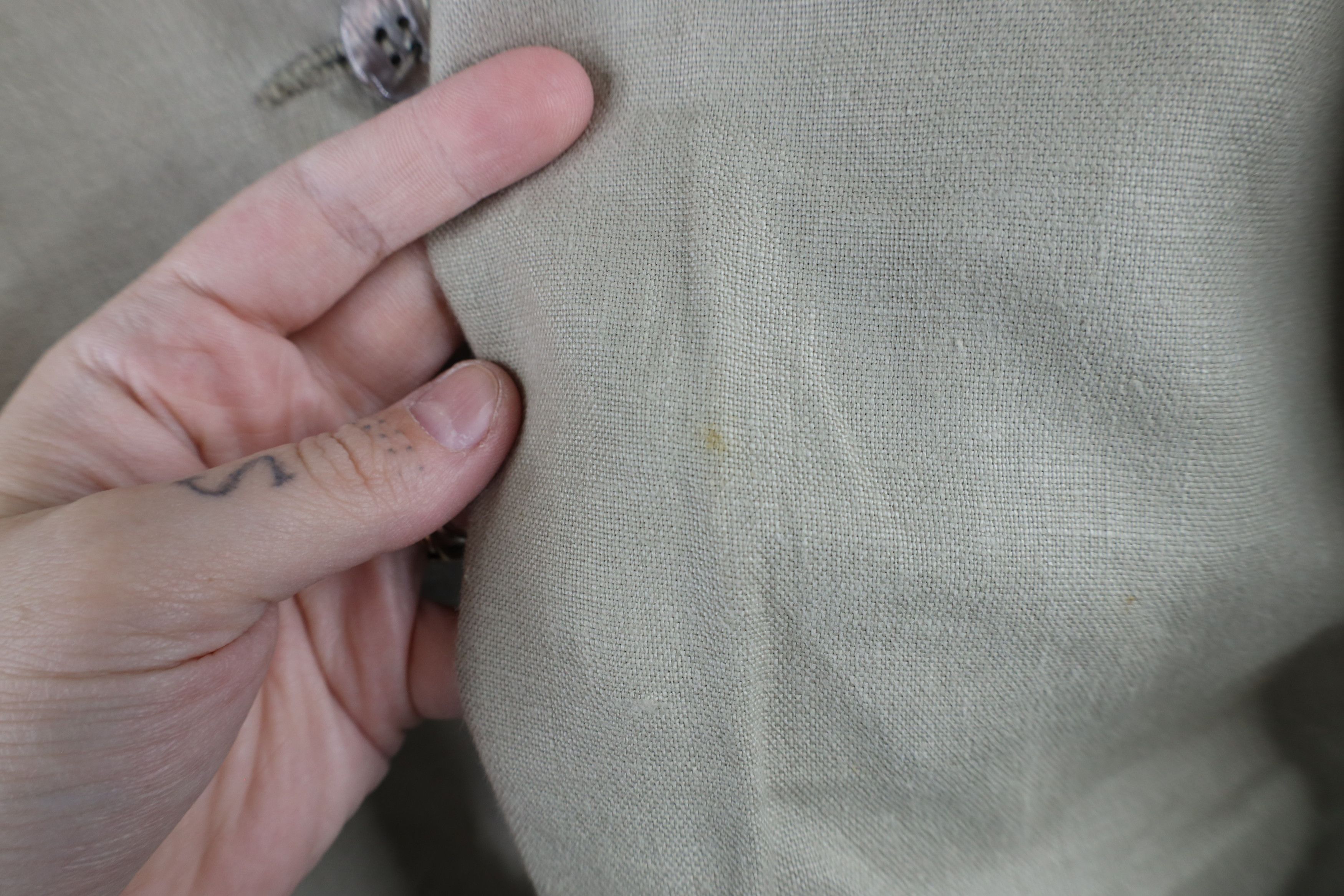 Esprit × Vintage Vintage 90s Esprit Linen Looped Collar Button Shirt Beige Size M / US 6-8 / IT 42-44 - 9 Thumbnail