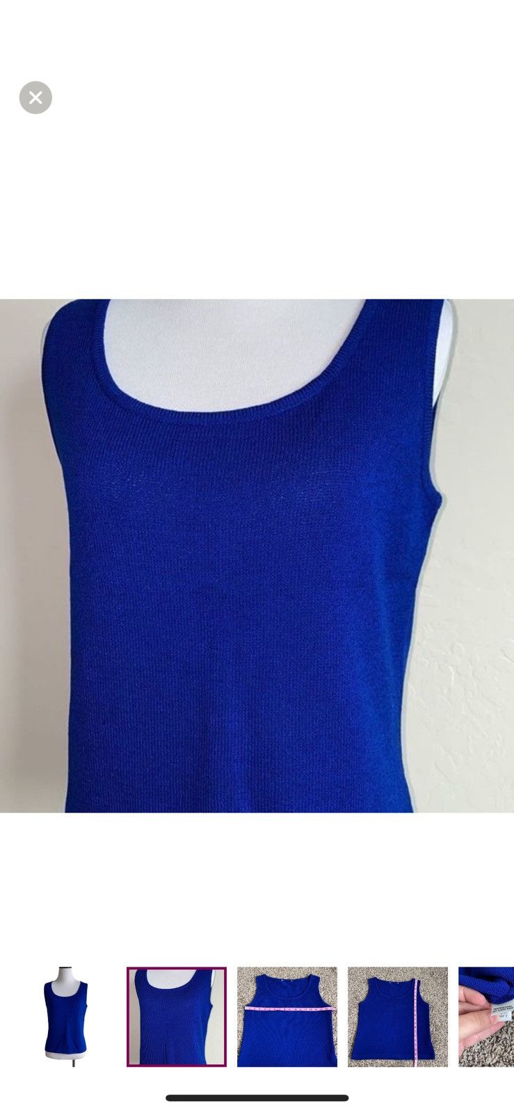 St. John St John women’s knit‎ blue sleeveless top Size S / US 4 / IT 40 - 4 Thumbnail