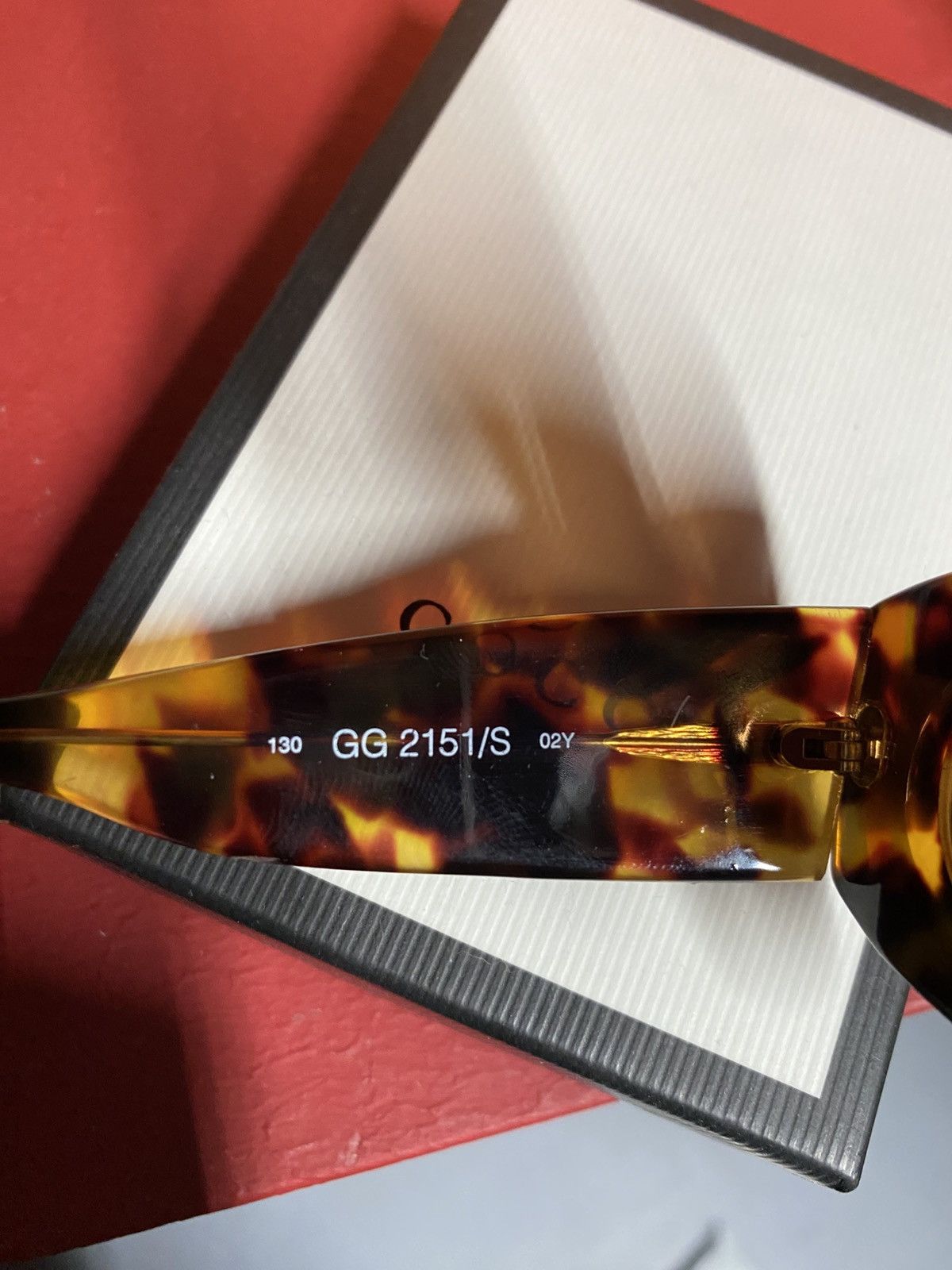 Designer Gucci Square Sunglasses Brown Rectangle Shades Preowned Size ONE SIZE - 8 Thumbnail