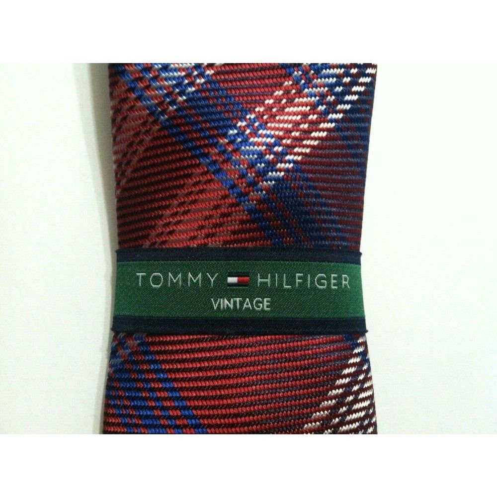 Tommy Hilfiger TOMMY HILFIGER MENS NEW RED 100%SILK TIE WIDTH:2 1/2" Size ONE SIZE - 2 Thumbnail