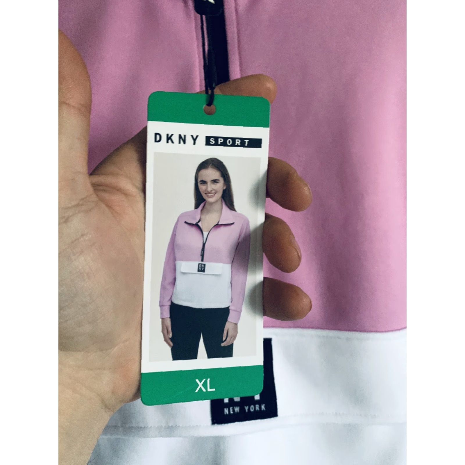 DKNY Womens DKNY Sport 1/2 Zip Rose Bud Pullover XL Pink Top Activewear Pullover DKNY Womens Regular Fit Size XL / US 12-14 / IT 48-50 - 4 Thumbnail