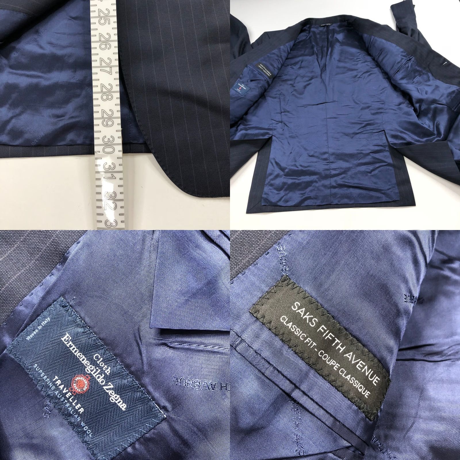 Saks Fifth Avenue Ermenegildo Zegna Cloth Saks Fifth Avenue Sport Coat Jacket 46 Blue Striped Wool Men Size US S / EU 44-46 / 1 - 9 Thumbnail