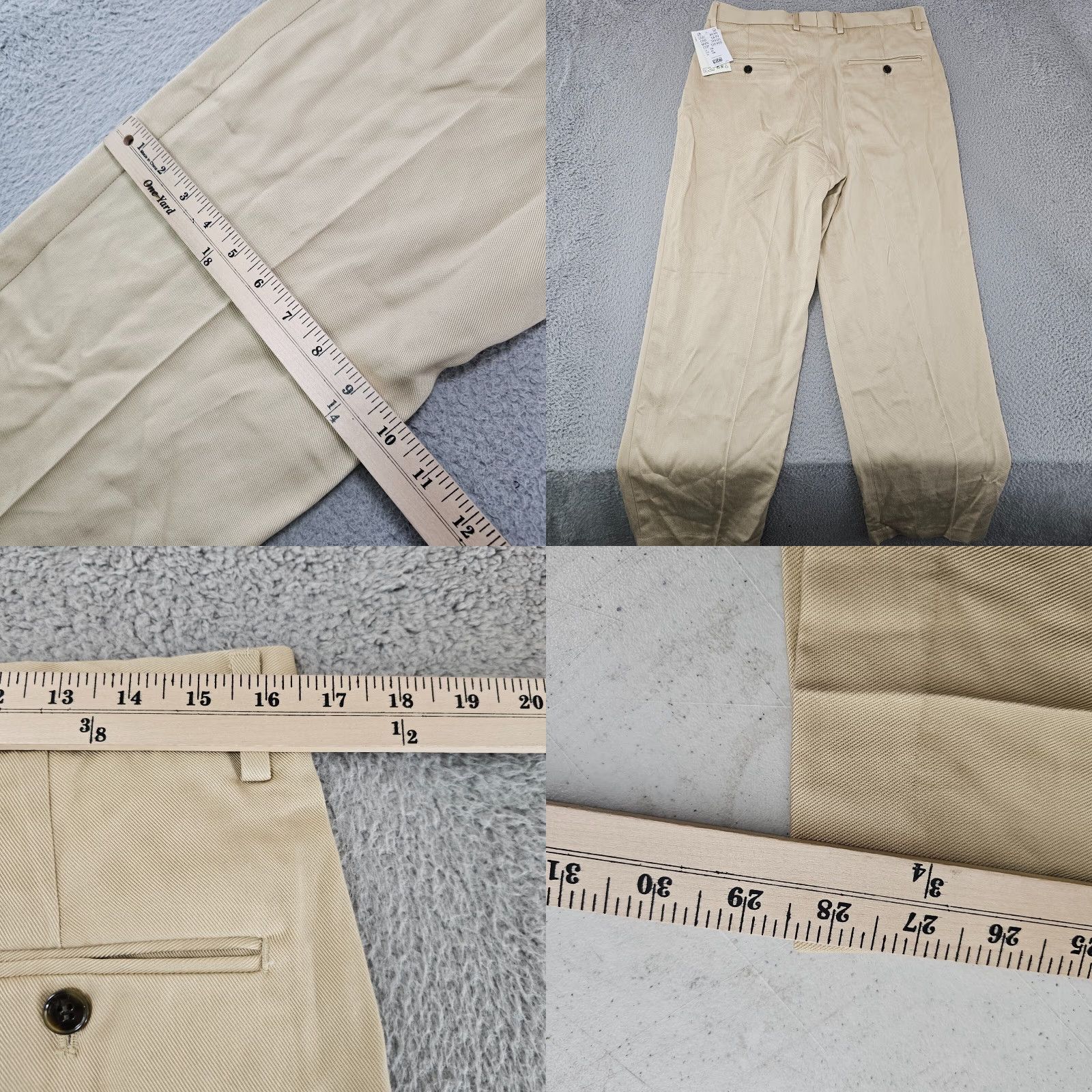 H&M H&M Dress Pants Mens 32x29 Khaki Flat Front Trousers Straight Fit Tencel Chinos Size US 32 / EU 48 - 8 Thumbnail