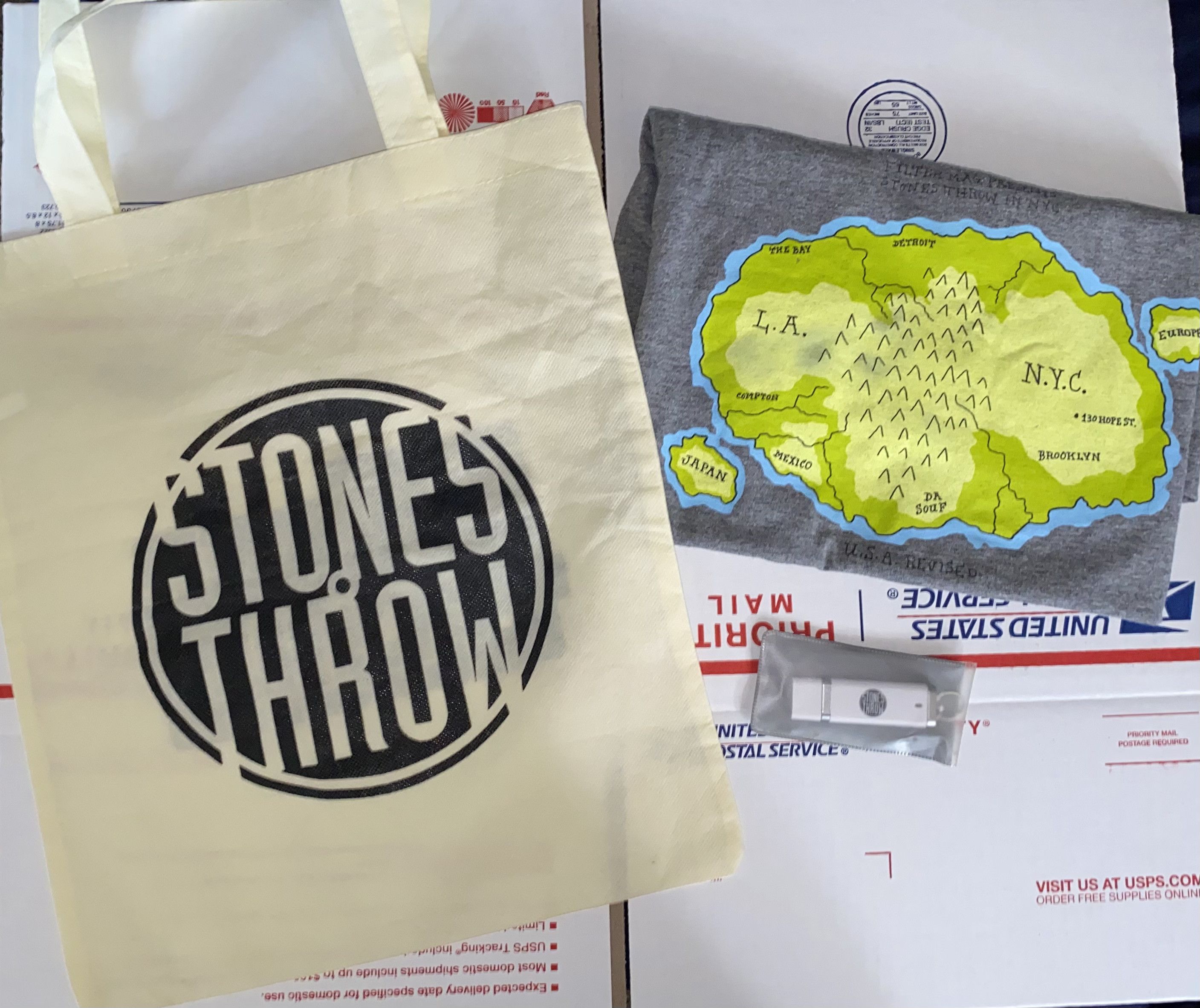 image of Lot Converse Stones Throw Music Stuff Usb T Shirt Tote Bag !, Men's (Size Medium)