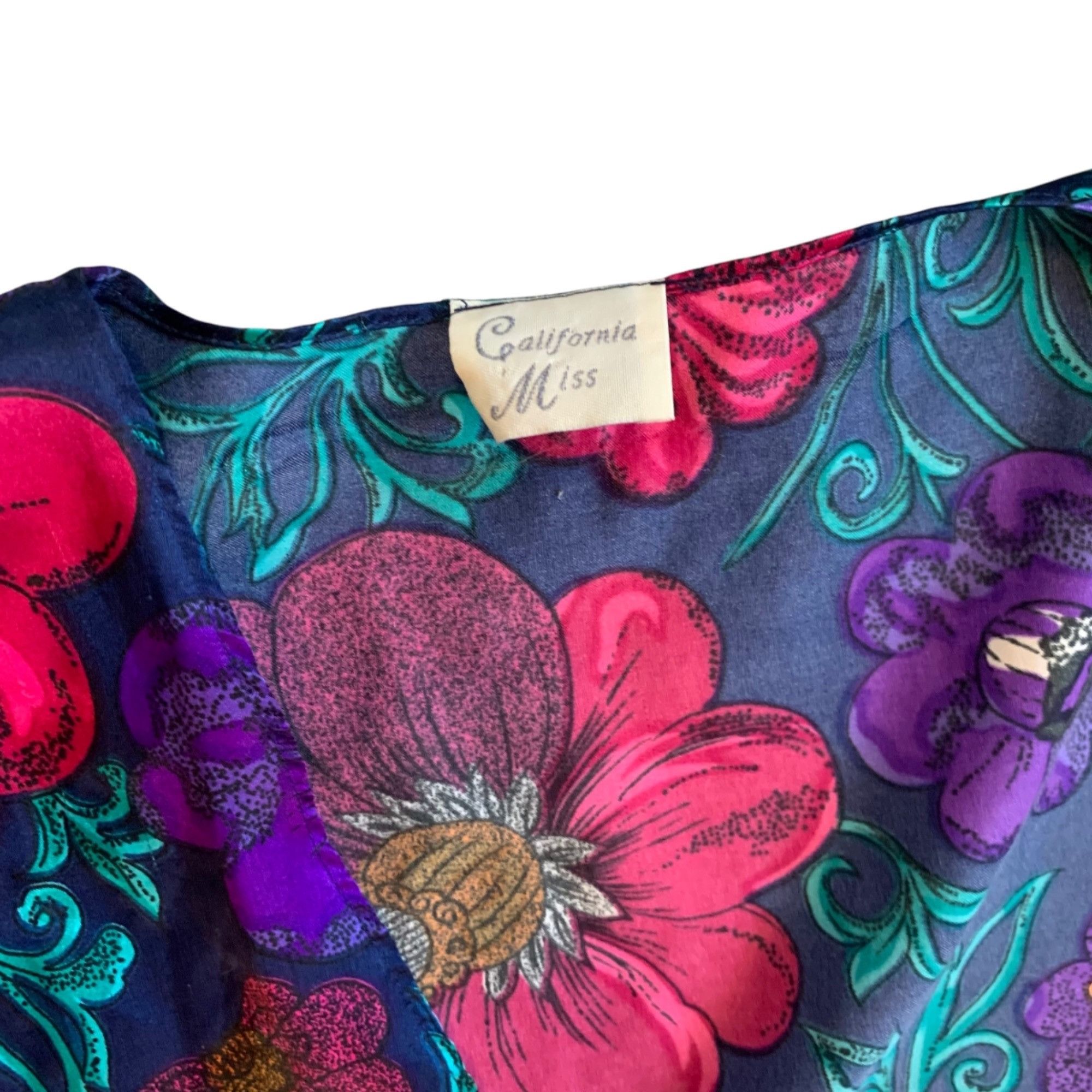 Vintage Vintage California Miss Vibrant Floral Lingerie Loungewear R Size ONE SIZE - 5 Thumbnail