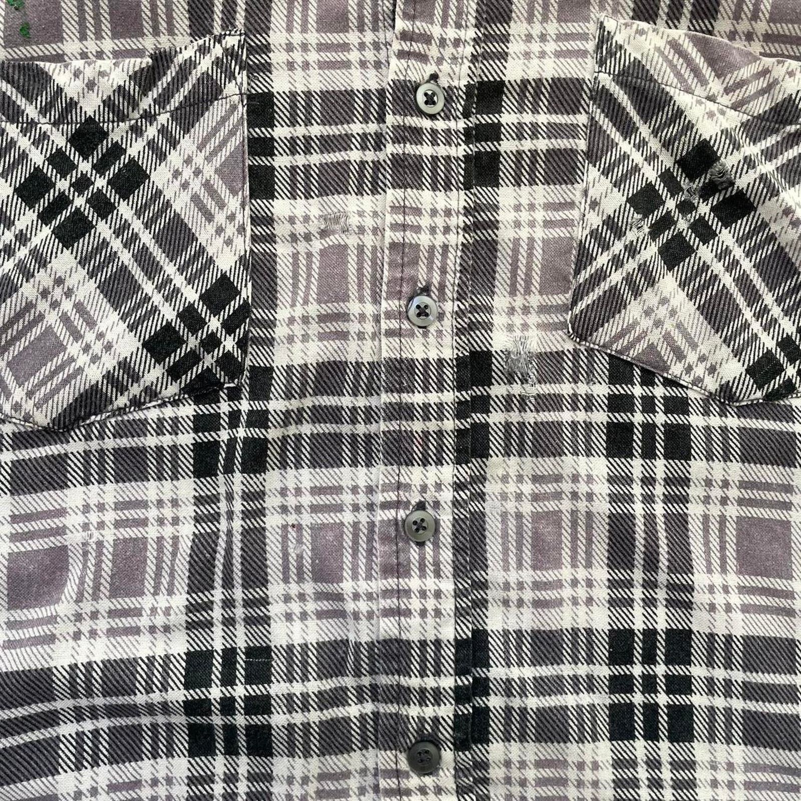 Vintage Vintage Black & White Plaid Flannel Shirt Size US L / EU 52-54 / 3 - 3 Thumbnail