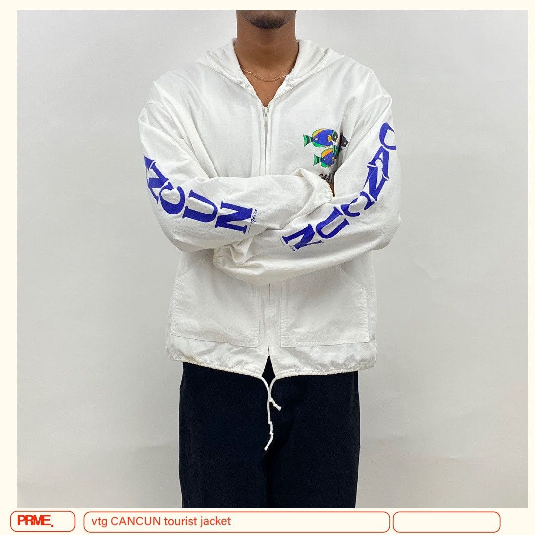 Japanese Brand × Vintage vintage 90s CANCUN MEXICO Tourist Big Spellout zip up jacket Size US L / EU 52-54 / 3 - 7 Thumbnail