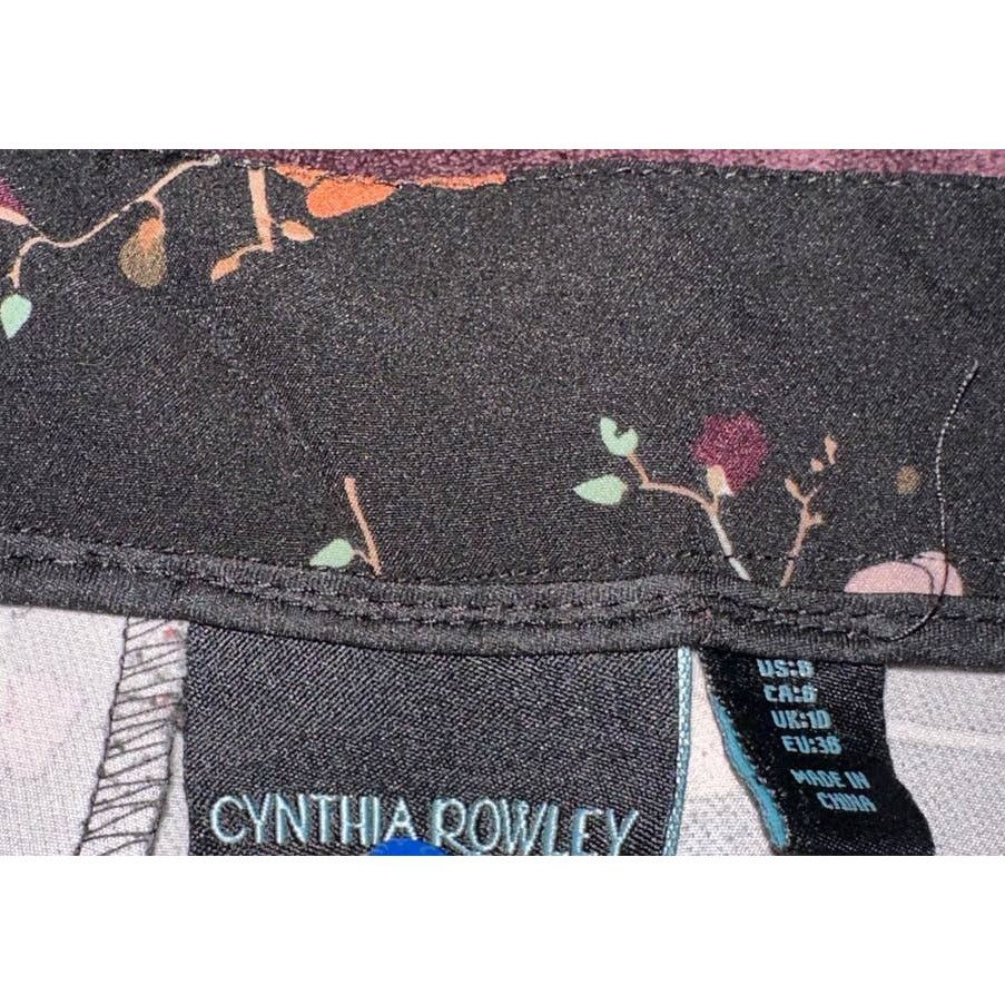 Cynthia Rowley Cynthia Rowley Black Plant Print Dress Pants Size 6 Size 30" / US 8 / IT 44 - 3 Thumbnail
