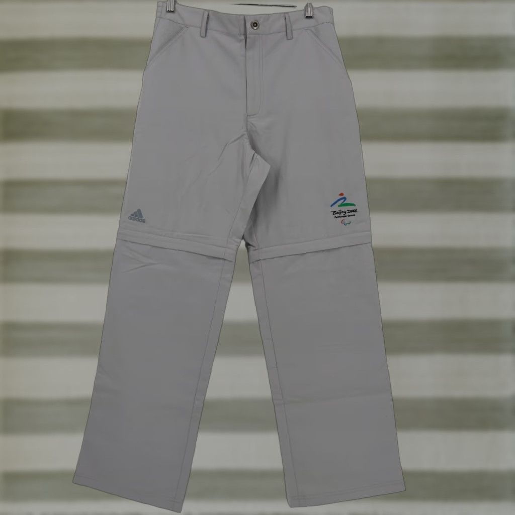 Adidas Adidas Beijing 2008 Paralympic Games Convertible Pants 2XL Gray Unisex Adults Track Pants Regular Size Pants Mens Womens Boys Girls Size US 39 - 1 Thumbnail