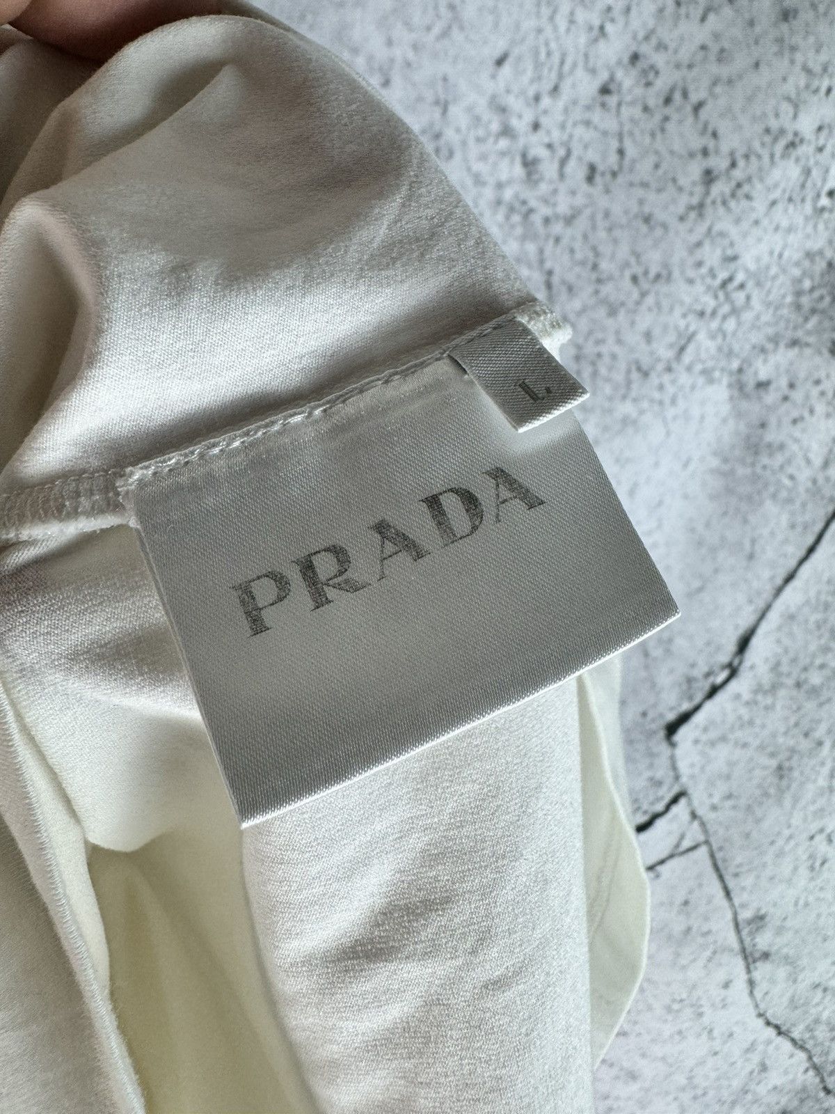 Prada Prada Milano Red Tab Basic Old Money White Polo T Shirt Tee Size US L / EU 52-54 / 3 - 6 Thumbnail