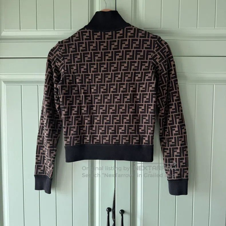 Fendi Fendi Monogram Printed Zip-up Jacket - 100% Cotton - Stand Size S / US 4 / IT 40 - 2 Thumbnail