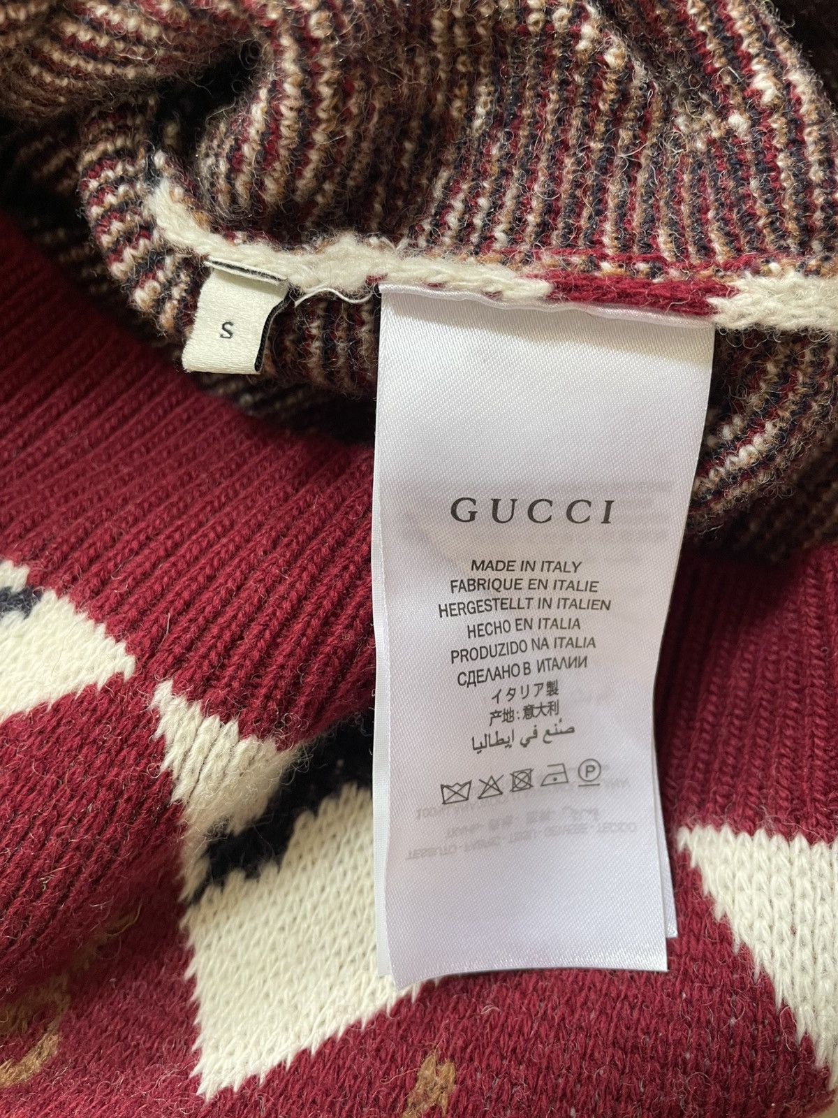 Gucci Gucci Horse Tile Wool V-Neck Logo Sweater Size US S / EU 44-46 / 1 - 4 Thumbnail