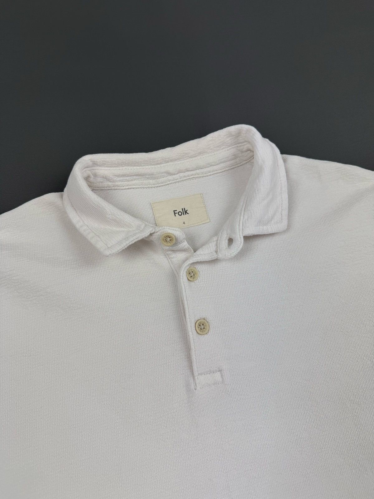 Folk Folk White Heavy Cotton Polo Size US L / EU 52-54 / 3 - 5 Thumbnail