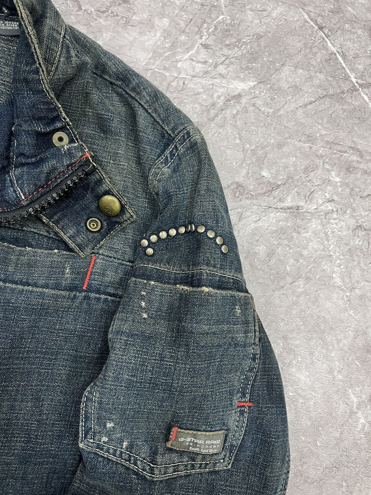 G-Star × Japanese Brand RACING MOTO DISTRESSED DENIM G STAR RAW Y2K JACKET Size US M / EU 48-50 / 2 - 7 Thumbnail