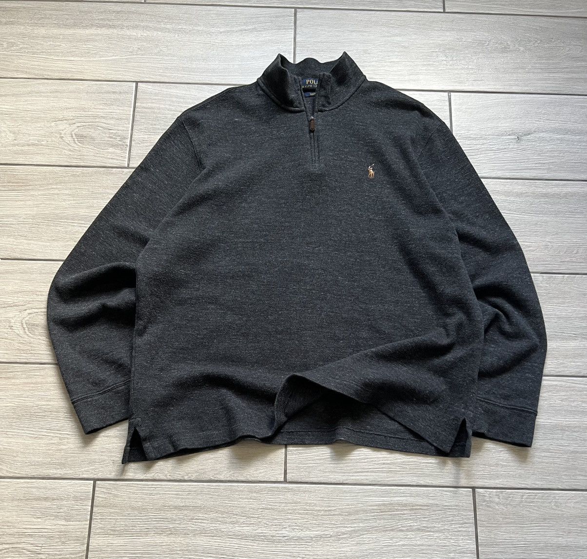 Polo Ralph Lauren × Vintage Vintage Y2K Polo Ralph Lauren 1/4 zip Old Money Sweatshirt Size US L / EU 52-54 / 3 - 3 Thumbnail