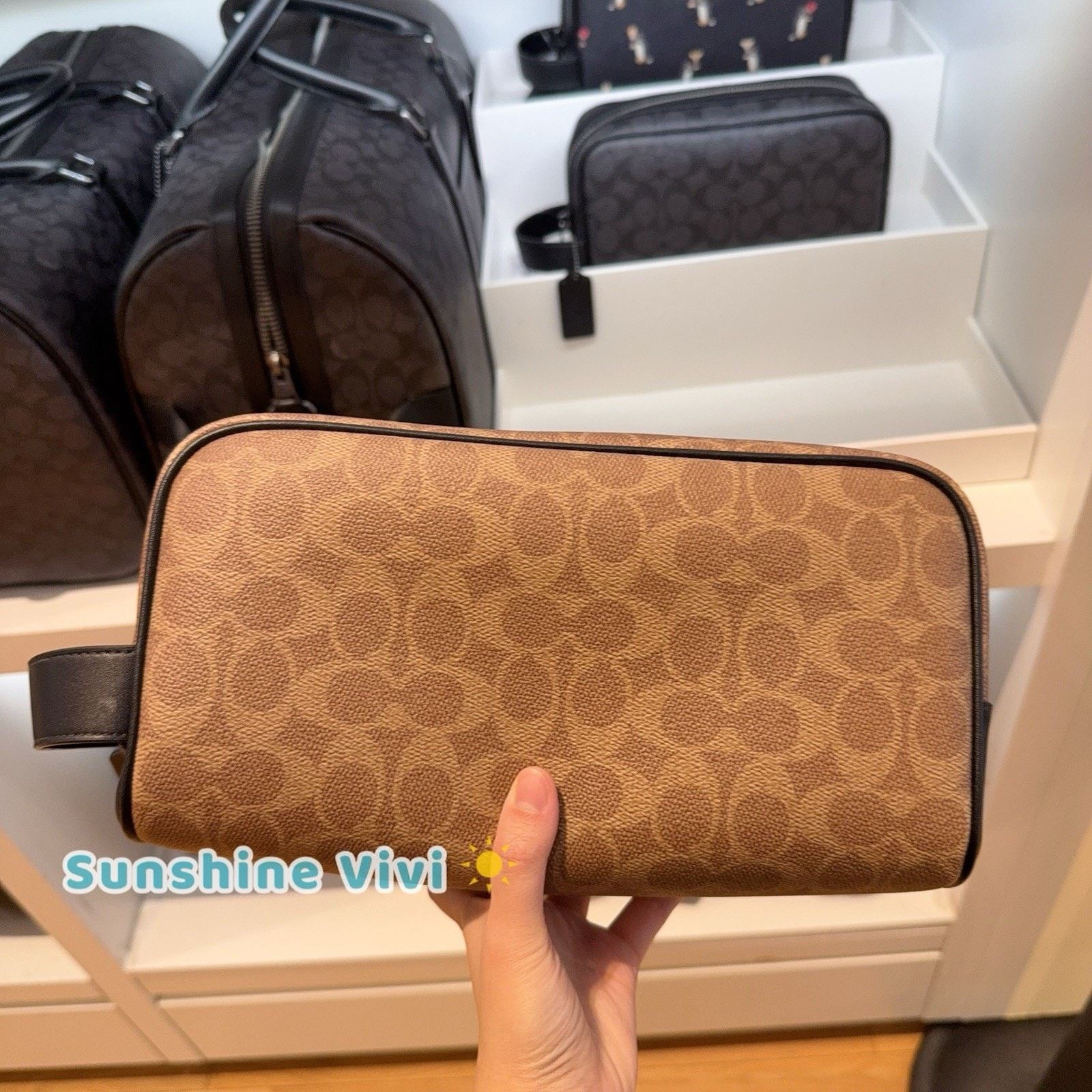 Coach NWT Coach Large Travel KitIn Signature Canvas Gunmetal CAR19 Size ONE SIZE - 1 Thumbnail