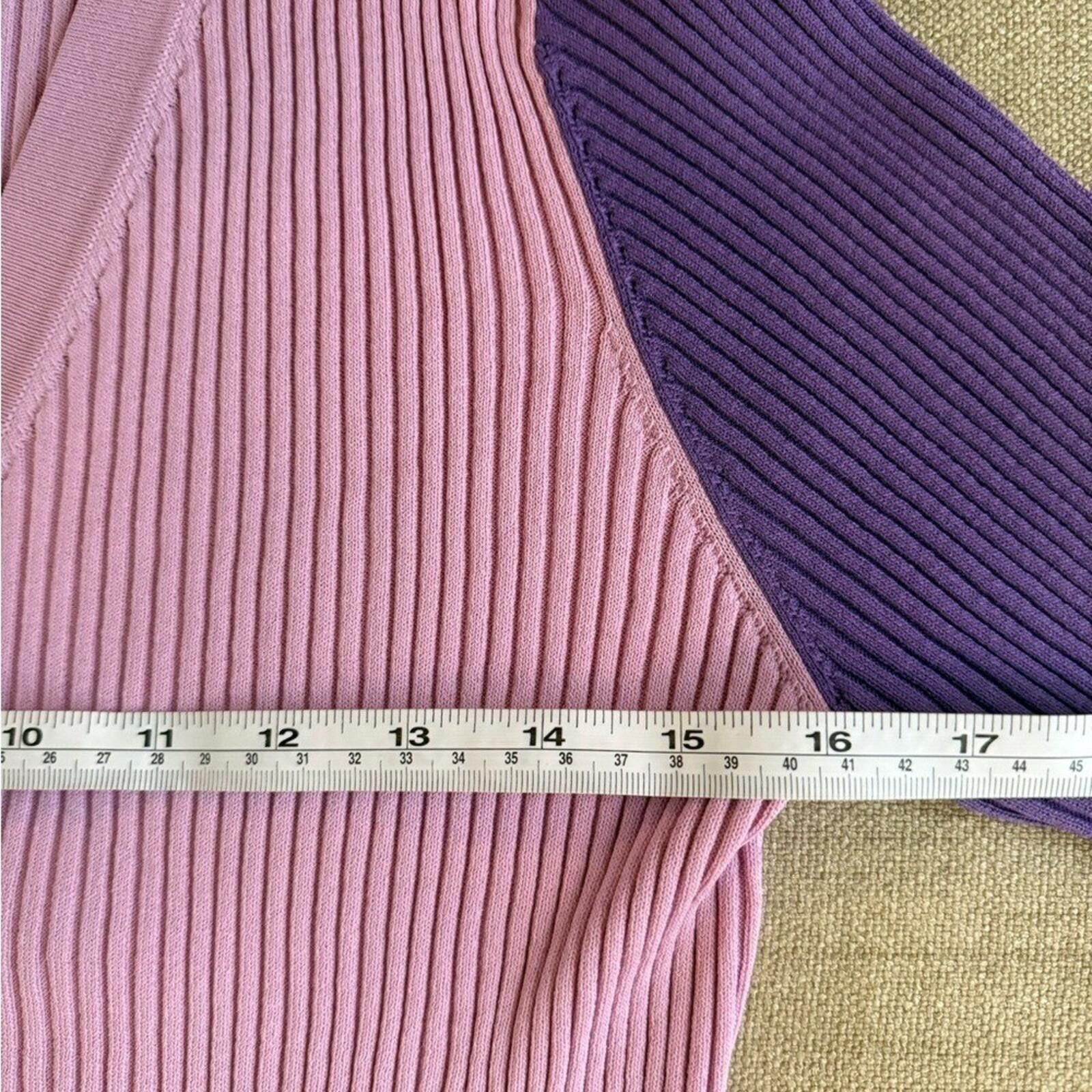 Acne Studios STAUD Shoko Ribbed Color Block Sweater Midi Button Front L Size L / US 10 / IT 46 - 10 Thumbnail