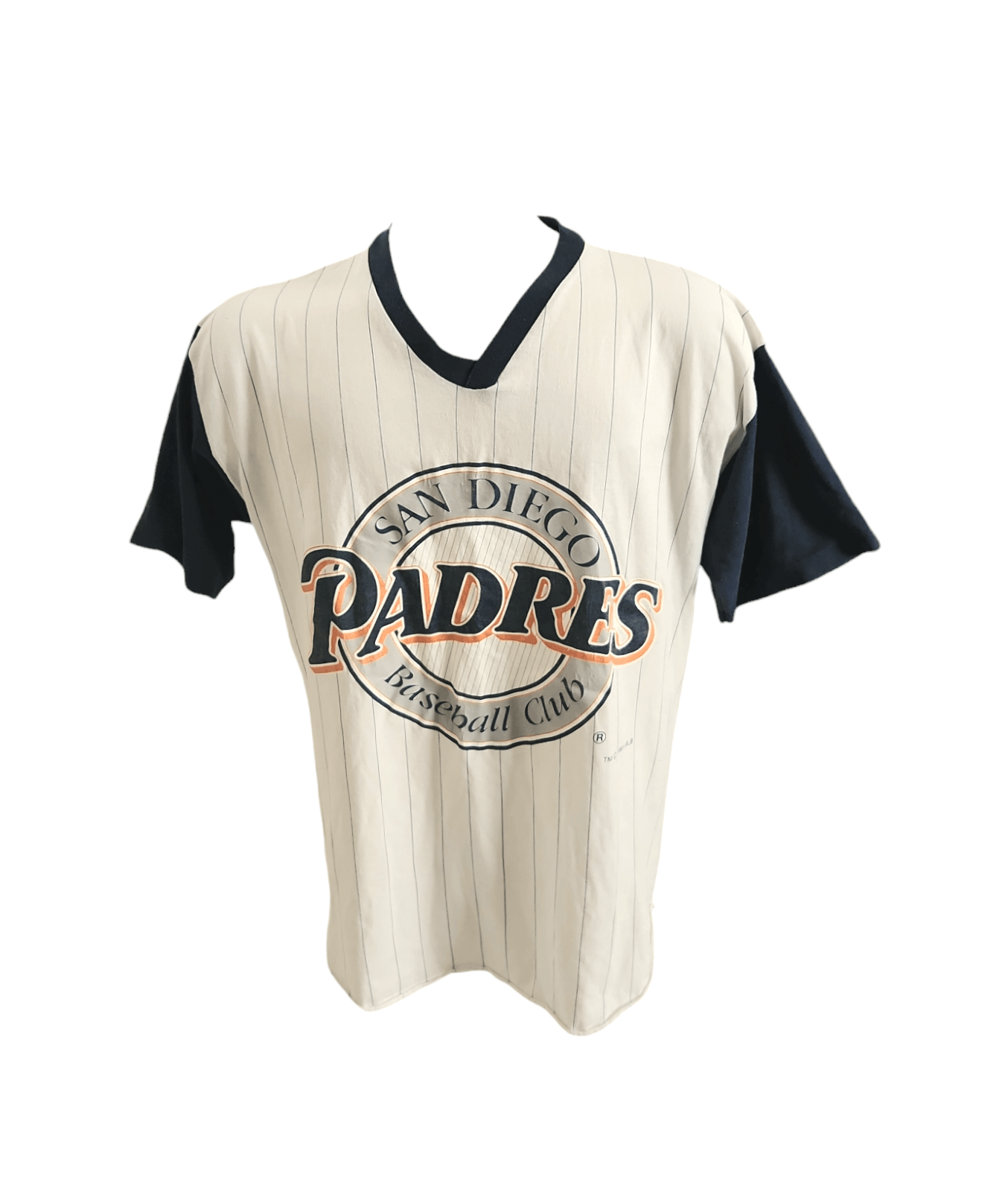 MLB × Vintage Vintage 1991 San Diego Padres Pinstripe V-neck jersey shirt Size US M / EU 48-50 / 2 - 1 Thumbnail