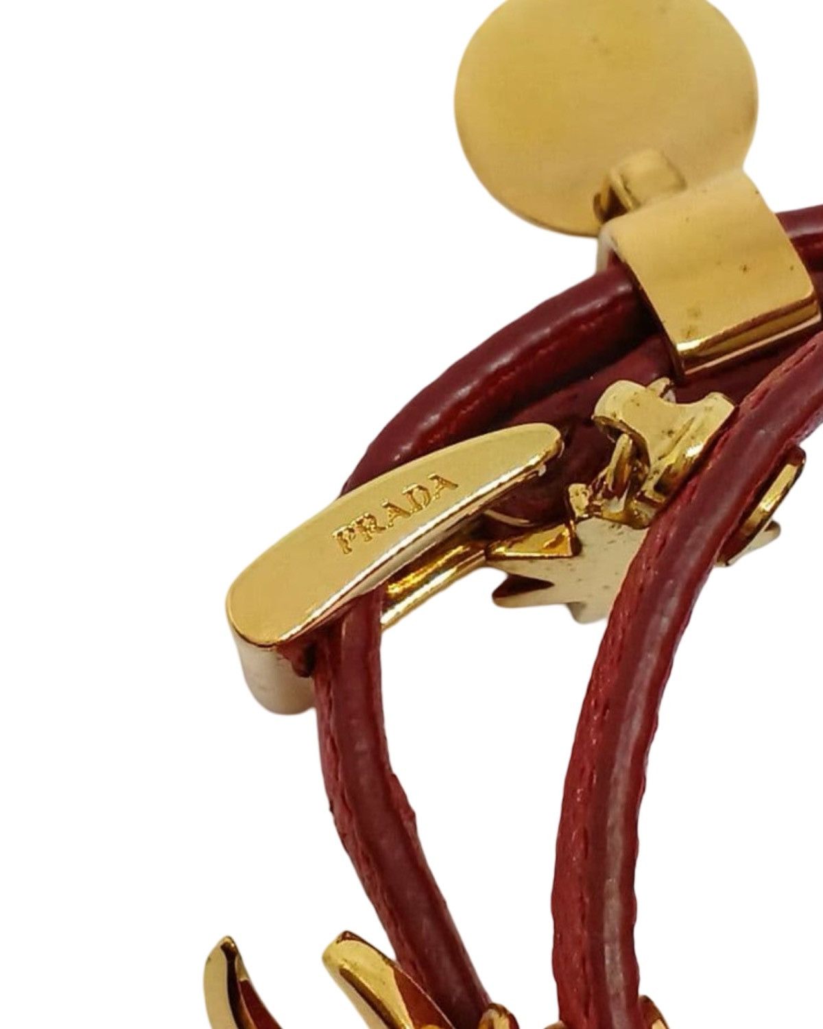Prada Red Saffiano Leather Double Wrap Bracelet Size ONE SIZE - 6 Thumbnail