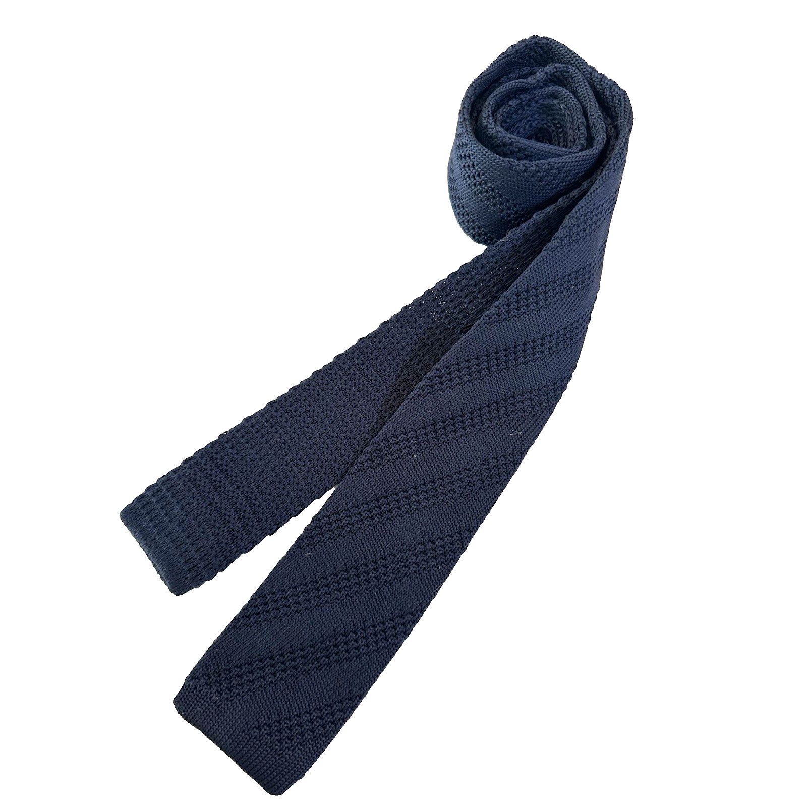 Twenty Twenty One Mens Neck Tie Knit Mesh Square End Blue Preppy Size ONE SIZE - 1 Thumbnail