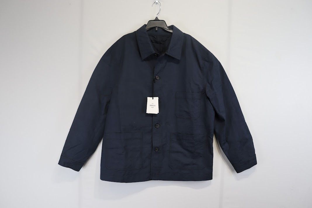 image of Berluti O1Rshd1 Button Up Jacket In Navy Blue, Men's (Size Large)