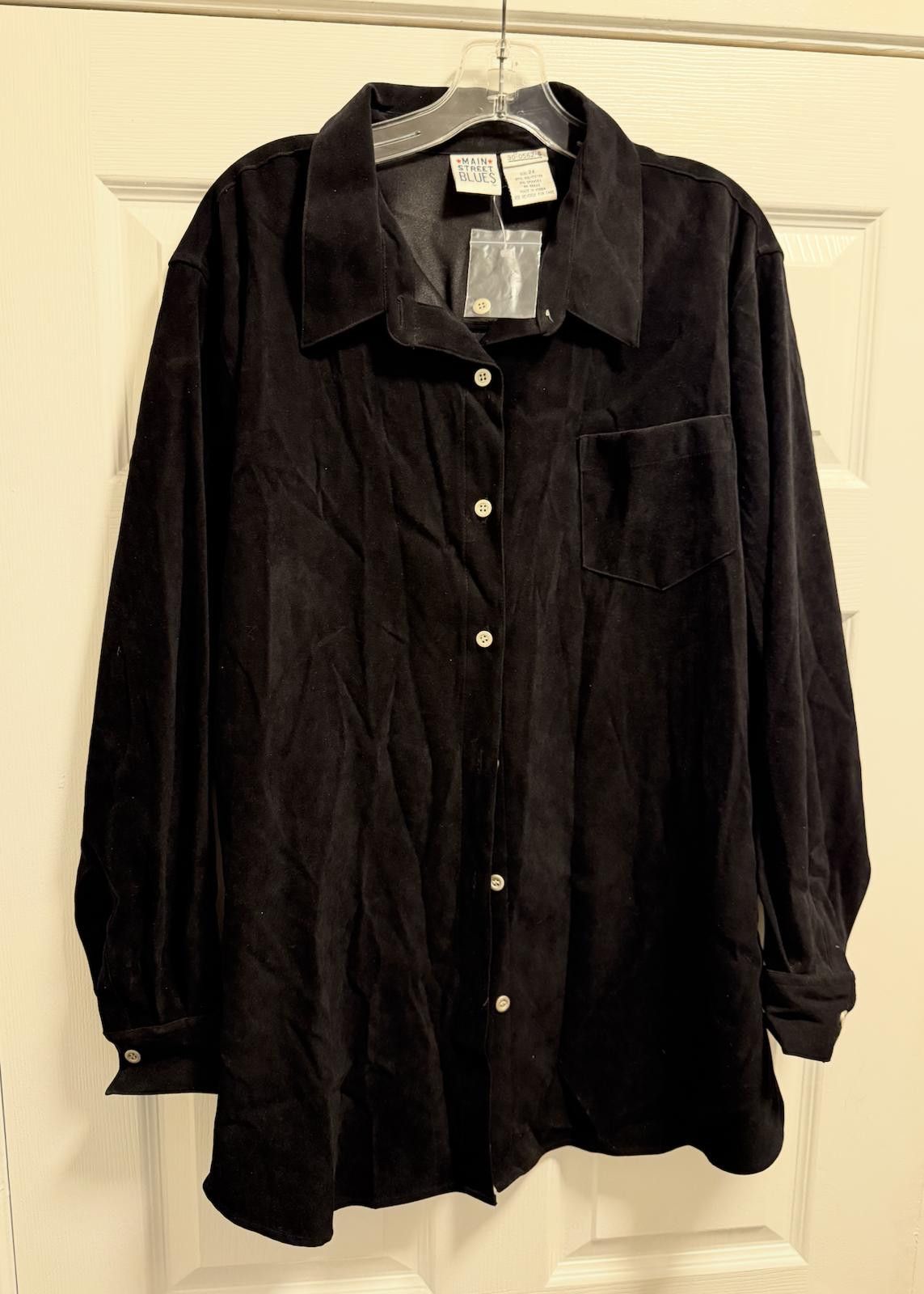 Designer Mainstreet Blues Black Shacket 2X – Velvet Feel MAGIC Size XXL / US 16-18 / IT 52-54 - 3 Thumbnail