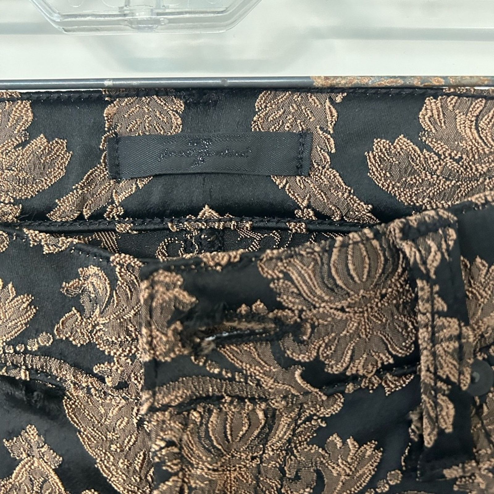 7 For All Mankind 7 for all mankind skinny jeans, tan and black brocade 26 Size 26" / US 2 / IT 38 - 6 Thumbnail