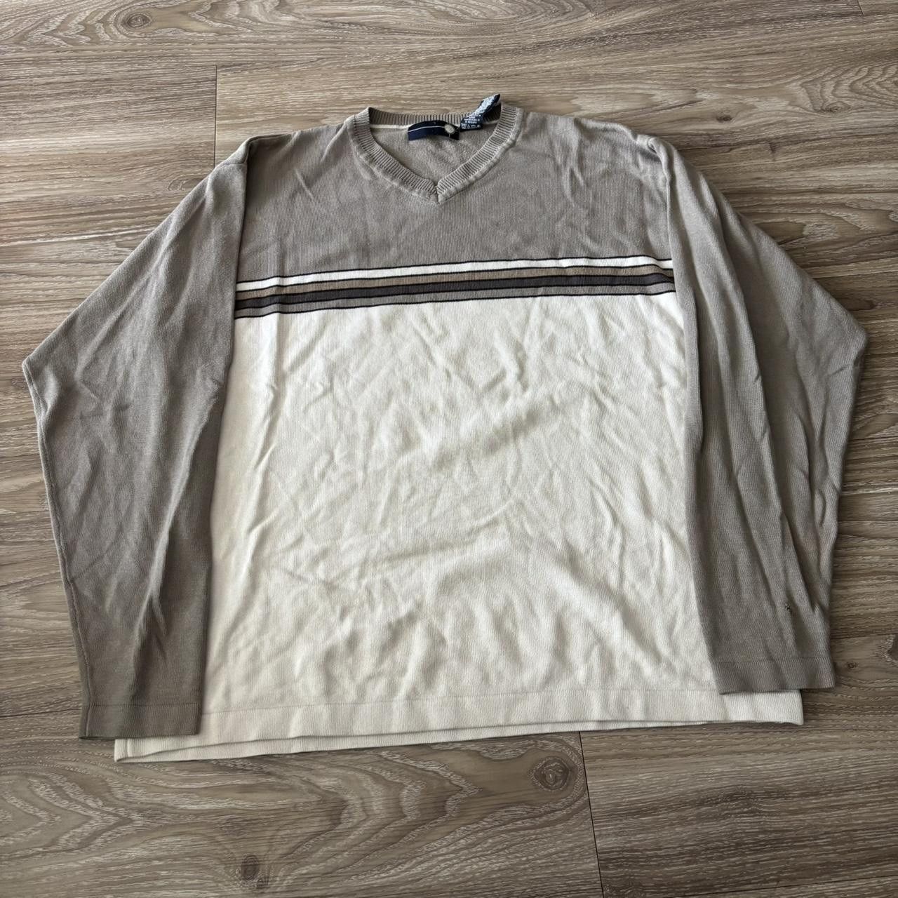 Japanese Brand Crazy Vintage Y2K/2000s Light Brown Striped Skater Essential Longsleeve! Size L Size US L / EU 52-54 / 3 - 1 Thumbnail